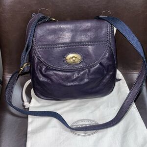 Fossil Navy Leather Crossbody Bag NWT